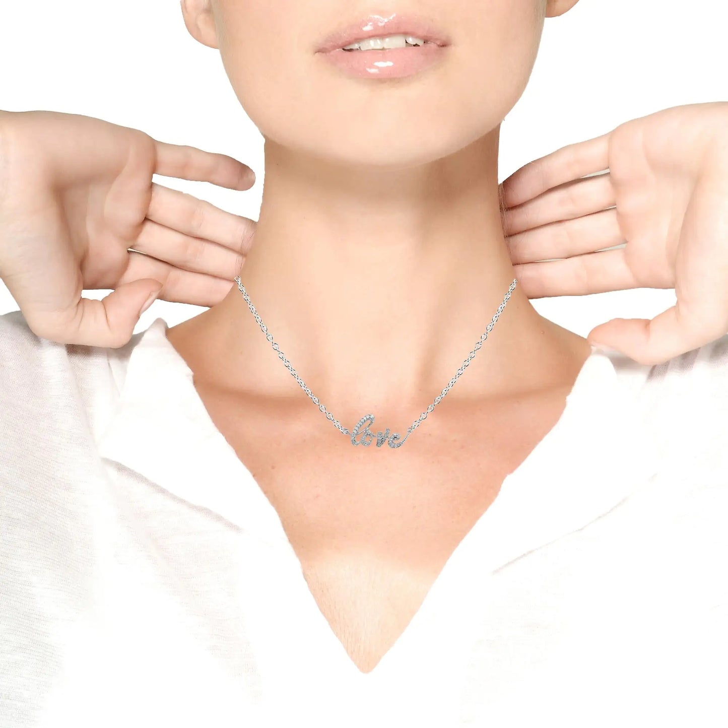 Juliette Diamond Script Pendant Necklace