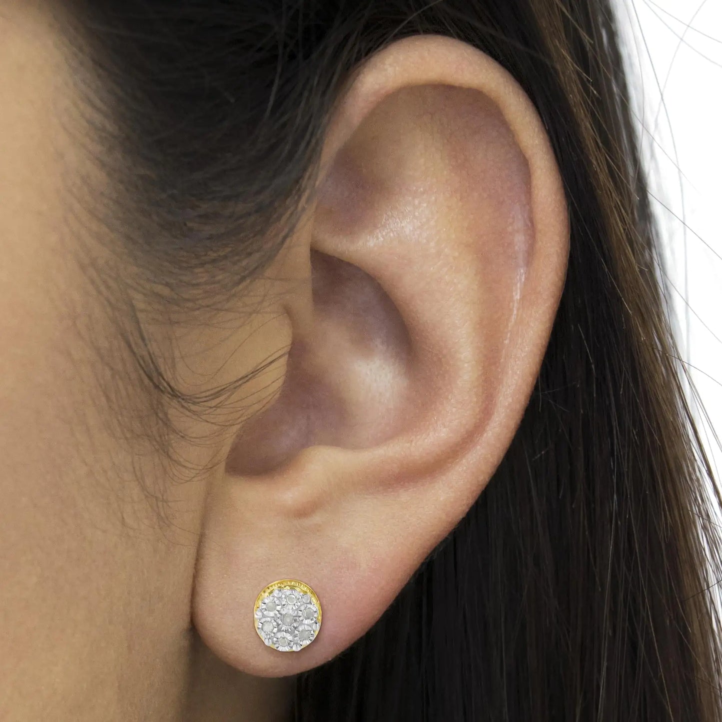 Solène Diamond Cluster Stud Earrings