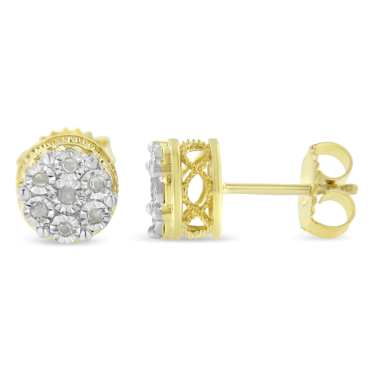 Solène Diamond Cluster Stud Earrings
