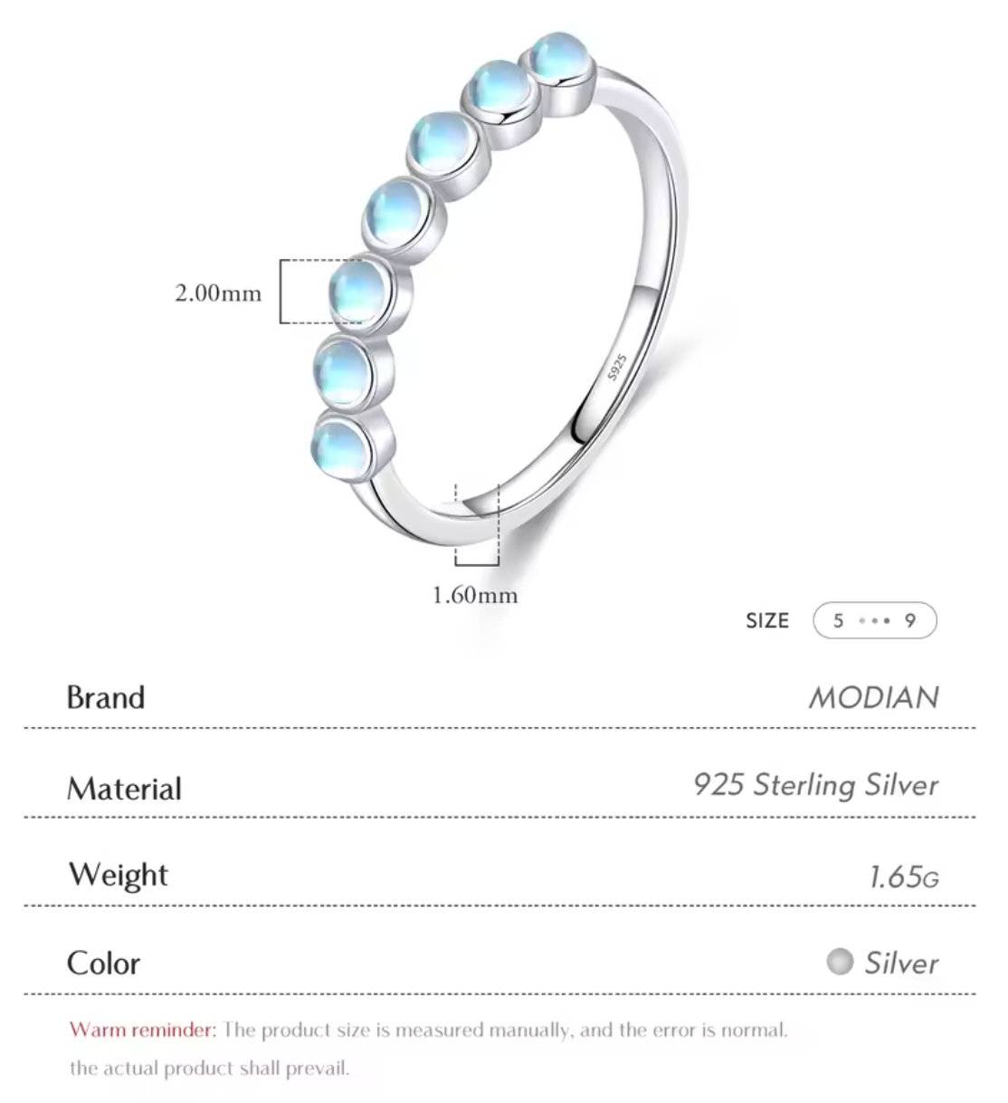 Celeste Moonstone Ring