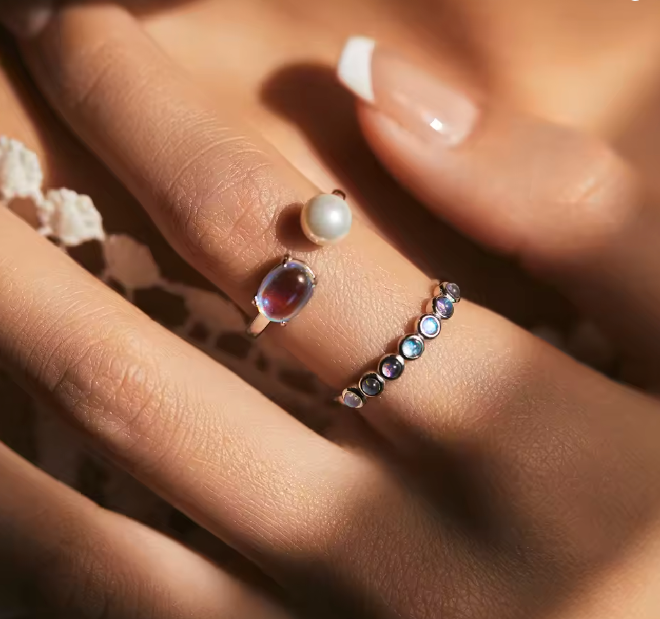 Celeste Moonstone Ring