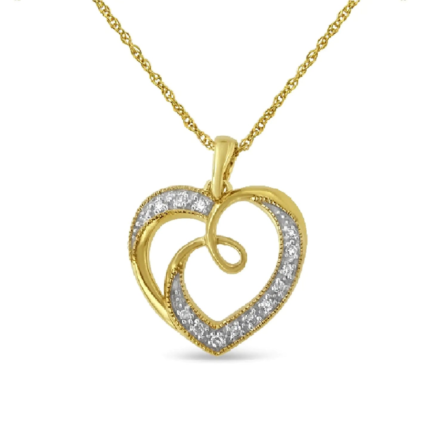 Isla Ribbon & Heart Pendant Necklace